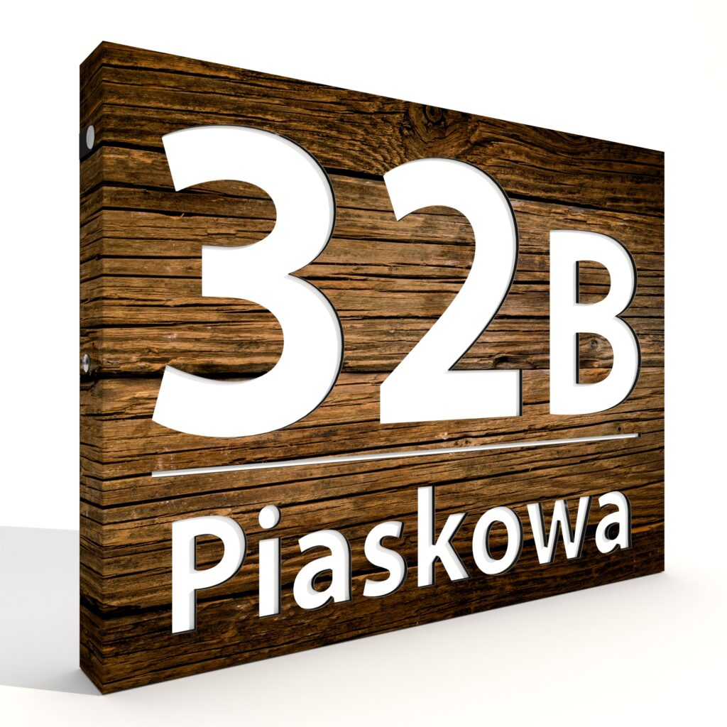 Led 40 X 30 Podświetlany numer domu 1RB LED 40 x 30 cm WO1 - Cucudo