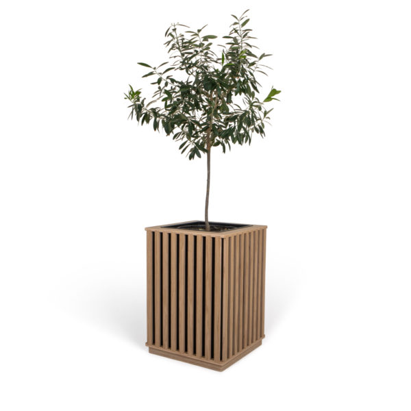 Dębowa donica z lameli DK1-40×53, podświetlana LED