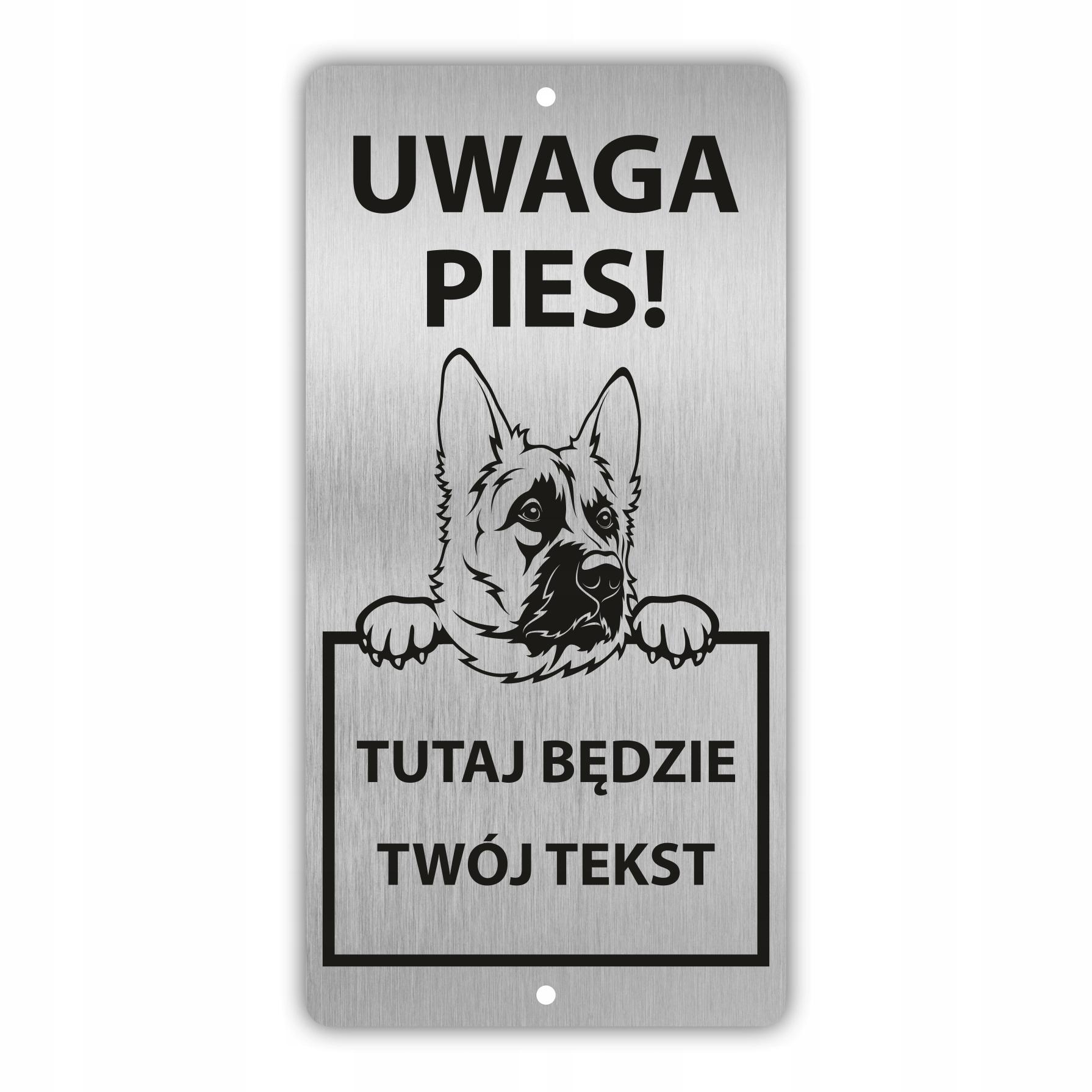Tabliczka-UWAGA-PIES-wszystkie-rasy-20x10